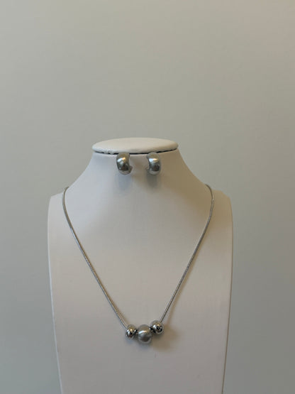 Silver Orbit Bead Set